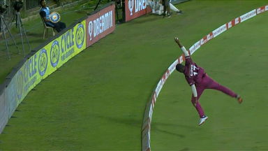 'Evin's fielding marvel to save a six'