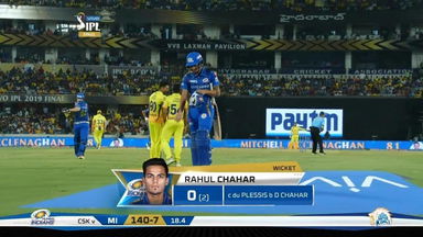Final: MI vs CSK – Rahul Chahar Wicket