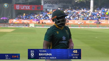 IND vs SA 2025, 3rd ODI: Temba Bavuma Wicket