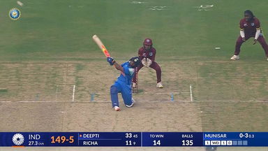 IND-W vs WI-W 2024, 3rd ODI: Deepti Sharma Six