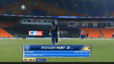 IND vs ENG 2021, 4th T20I : Rishabh Pant Wicket