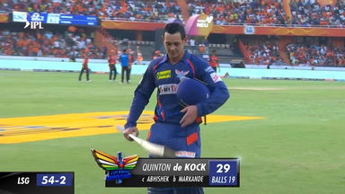 M58: SRH vs LSG –  Quinton De Kock  Wicket