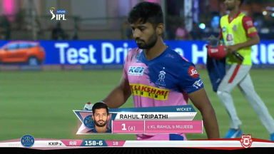 M04: RR vs KXIP – Rahul Tripathi Wicket