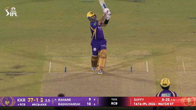 IPL 2026 M57: RCB vs KKR - Ajinkya Rahane Six