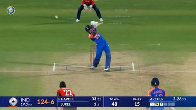 IND vs ENG 2025, 3rd T20I: Hardik Pandya Six