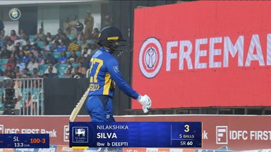IND-W vs SL-W 2025, 5th T20I: Nilakshi Silva Wicket