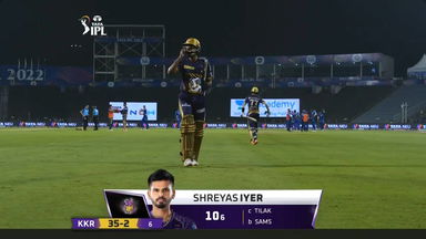M14: KKR vs MI – Shreyas Iyer Wicket