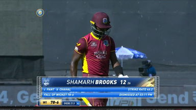 IND vs WI 2022, 1ST ODI: Shamarh Brooks Wicket