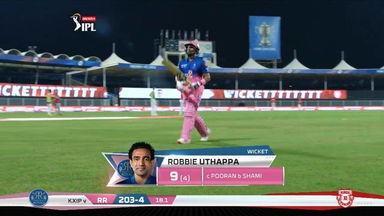 M09: RR vs KXIP – Robin Uthappa Wicket