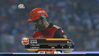 M10: MI vs SRH – Naman Ojha Wicket