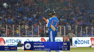 IND vs SA 2025, 5th T20I: Abhishek Sharma Wicket