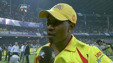 CLT20 2014 M23: KKR vs CSK  –   Interview – Ravichandran Ashwin & Dwayne Bravo