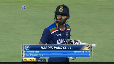 IND vs ENG 2021, 4th T20I : Hardik Pandya Wicket