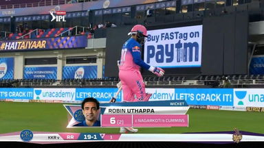 M54: KKR vs RR – Robin Uthappa Wicket