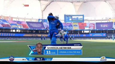 M51: DC vs MI – Shimron Hetmyer Wicket