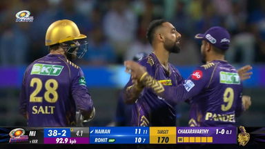 Outfoxed! Chakaravarthy cleans up Dhir first ball