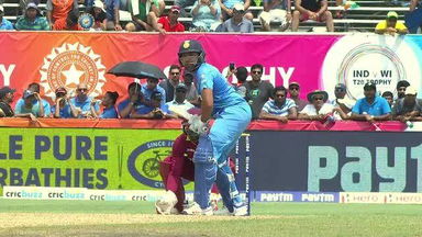 1ST T20I: IND vs WI – Rohit Sharma Six