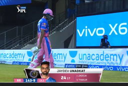 M12: CSK vs RR   – Jaydev Unadkat Wicket