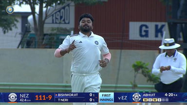 Duleep Trophy 2026 QF1, EZ vs NEZ: Fantastic Five: Abhijit Sarkar's excellent spell of 5/20