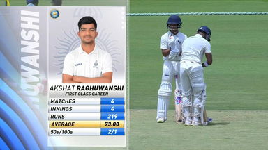 Akshat Raghuwanshi's solid 63 (81) against Bengal
