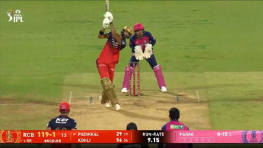 IPL 2025 M42: RCB vs RR - Devdutt Padikkal Six