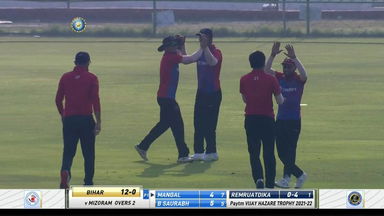 Vijay Hazare Trophy 2021-22, Bihar v Mizoram: Fall of wickets