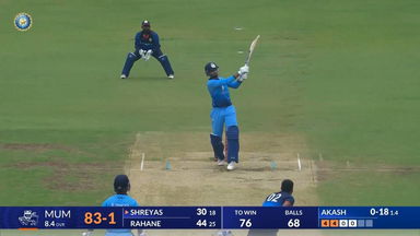 SMAT 2024 SF1, Baroda vs Mumbai: 4, 4, 6 Iyer goes big against Akash Maharaj Singh