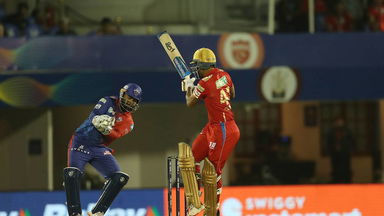 Swift hands - Pant pouches one behind the stumps to get Shikhar D