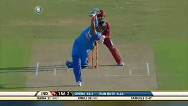 4TH ODI: IND vs WI – Suresh Raina Six