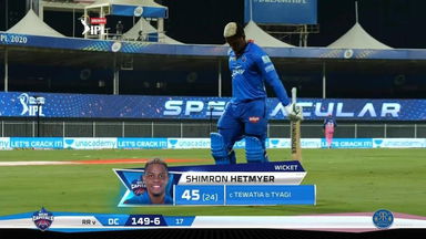 M23: RR vs DC – Shimron Hetmyer Wicket