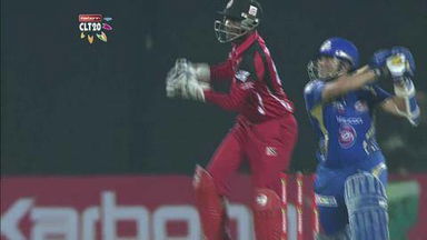 M22: MI vs T&T –  Sachin Tendulkar c Ramdin b Simmons