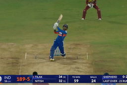 IND vs WI 2026, 4th T20I: Tilak Varma Six