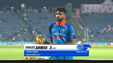 IND vs WI 2018, 3rd ODI: Khaleel Ahmed Wicket