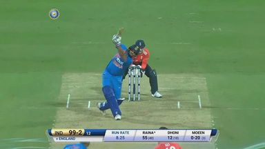 IND vs ENG 2017, 3rd T20I : Suresh Raina Six