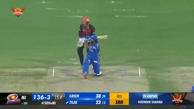 M25: SRH vs MI – Tilak Varma Six