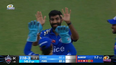 BOOM! Bumrah's special yorker to clean up Shaw