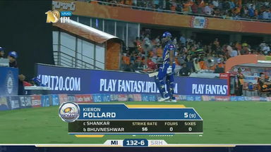 M48: SRH vs MI – Kieron Pollard Wicket