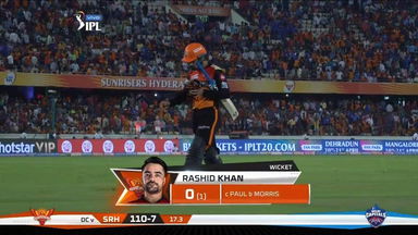 M30: SRH vs DC – Rashid Khan Wicket