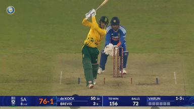 IND vs SA 2025, 5th T20I: Quinton De Kock Six