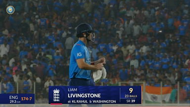 IND vs ENG 2025, 3rd ODI: Liam Livingstone Wicket