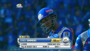 M23: MI vs SRH – Lendl Simmons Wicket