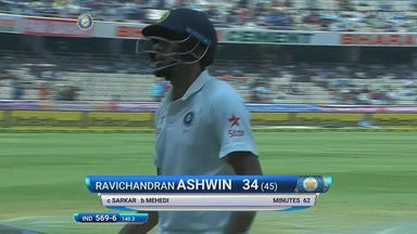 IND vs BAN 2017 - 1st Test day 2 : R Ashwin Wicket