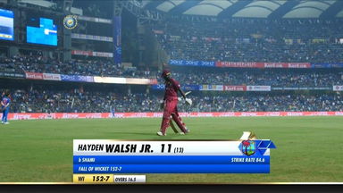 IND vs WI 2019, 3rd T20I: Hayden Walsh Wicket