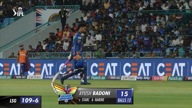 M54: LSG vs KKR – Ayush Badoni Wicket