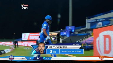 M11: DC vs SRH – Prithvi Shaw Wicket