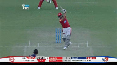 M02: KXIP vs DD: Karun Nair Six