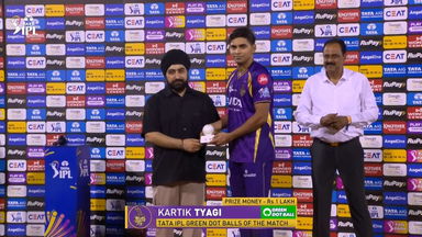 IPL 2026 M57: RCB vs KKR - TATA IPL Green Dot Balls of the Match - Kartik Tyagi