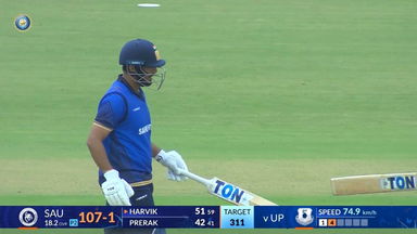 Vijay Hazare Trophy 2025-26 QF2, Uttar Pradesh vs Saurashtra: Captain Harvik Desai guides Saurashtra home with superb 100*(116)
