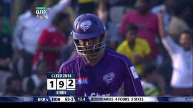 M21: KKR vs HOB –  Shoaib Malik Six