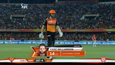 M48: SRH vs KXIP – Kane Williamson Wicket